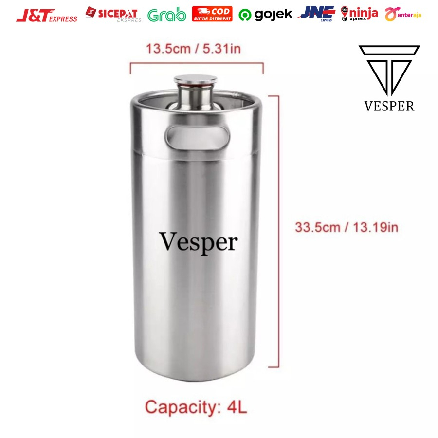 Nitro coffee 4liter / beer keg 4liter / mini keg 4liter / nitro cold brew 4liter