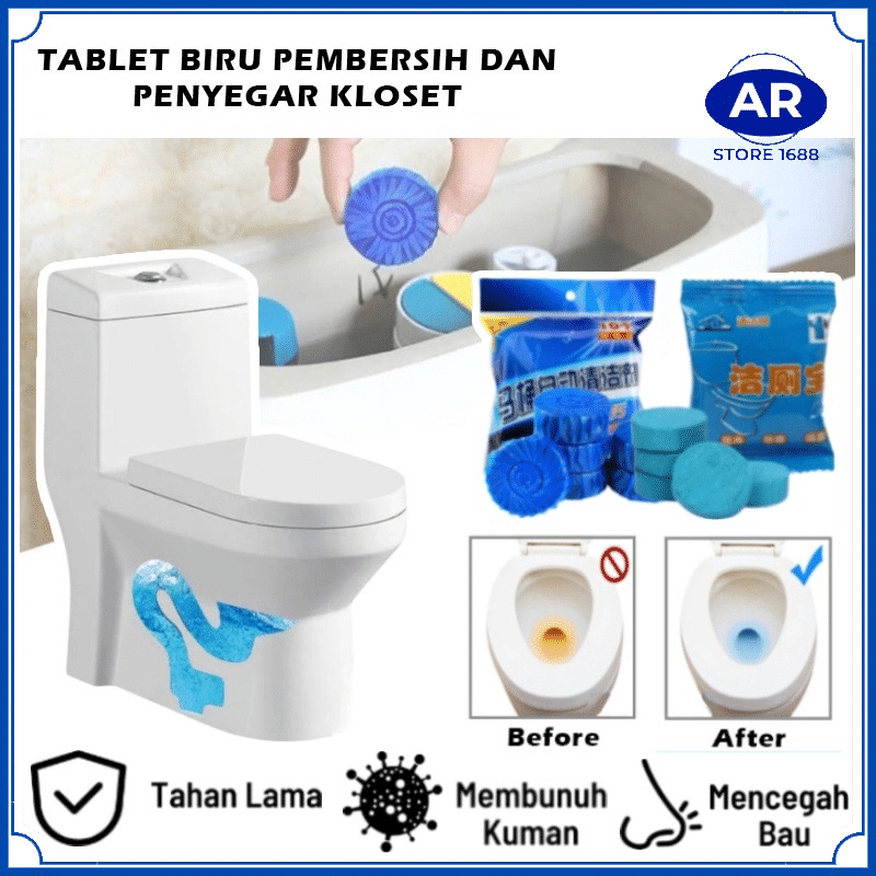 AR tablet BIRU KLOSET PEMBERSIH TOILET CLOSET sabun KUMAN penyegar BAGUS wc sibiru si anti bau blue