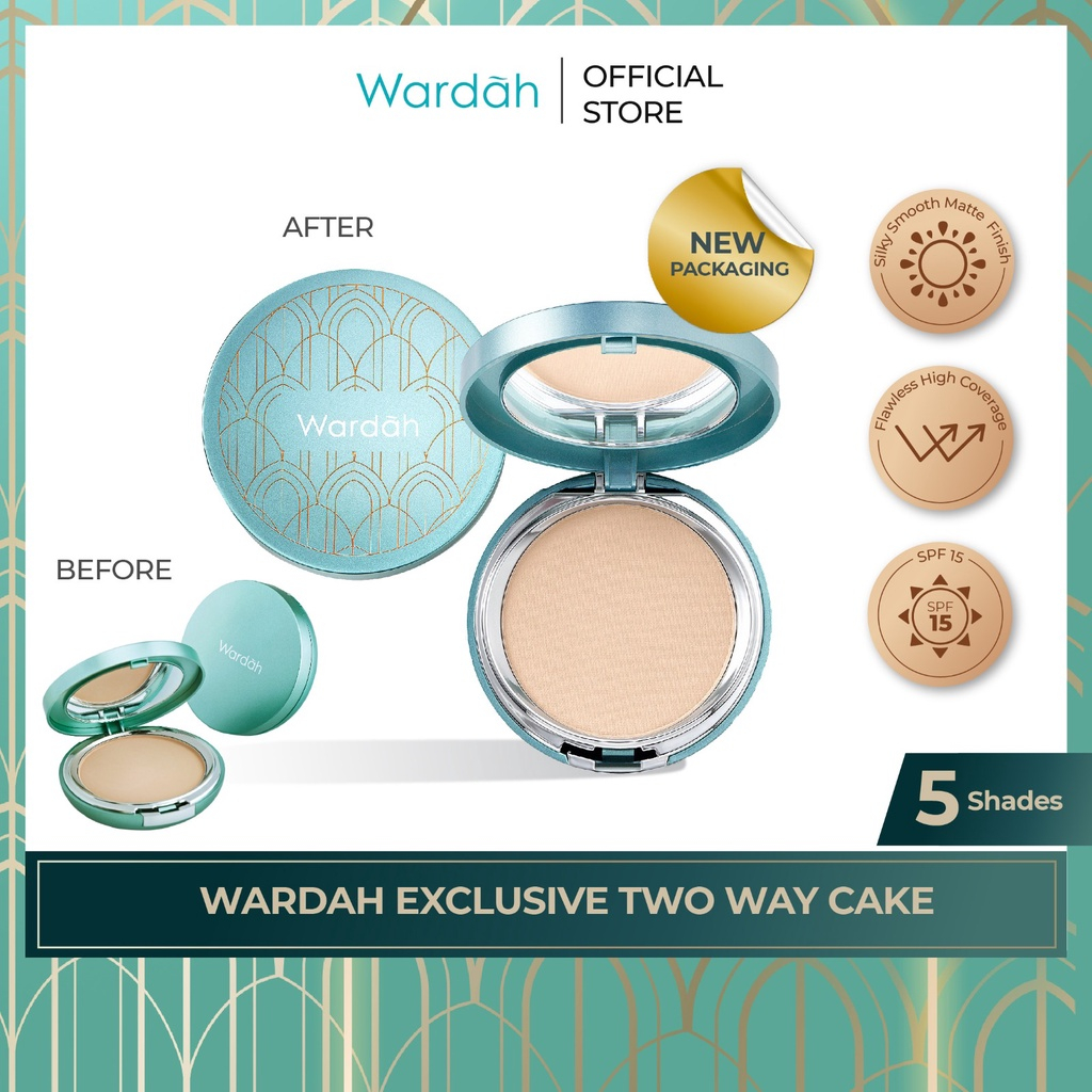 Wardah Exclusive Two Way Cake Refill - Bedak Dengan Tingkat Coverage Tinggi Yang Halus dan Tahan Lama - Dilengkapi SPF 15 PA