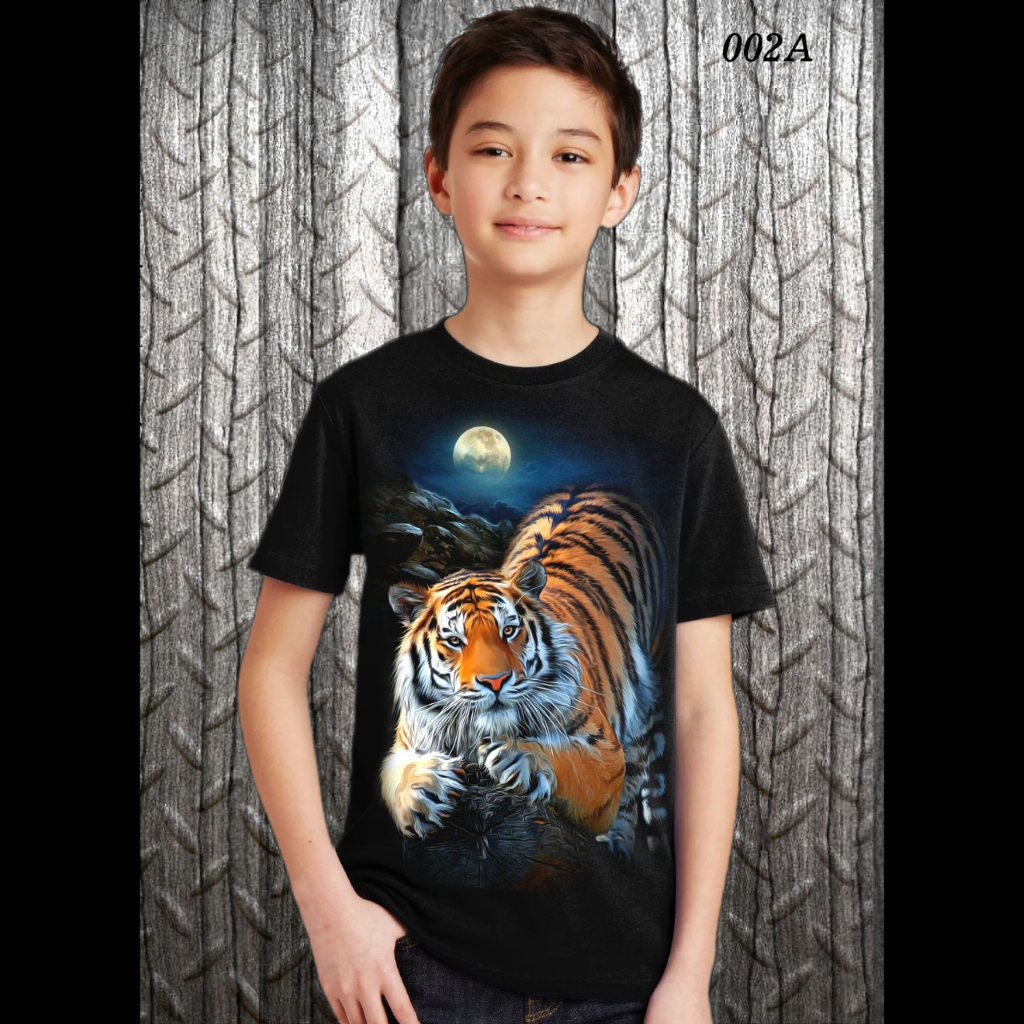 Kaos distro anak umur 5tahun - 13tahun motif macan MC 26 / Kaos anak-anak