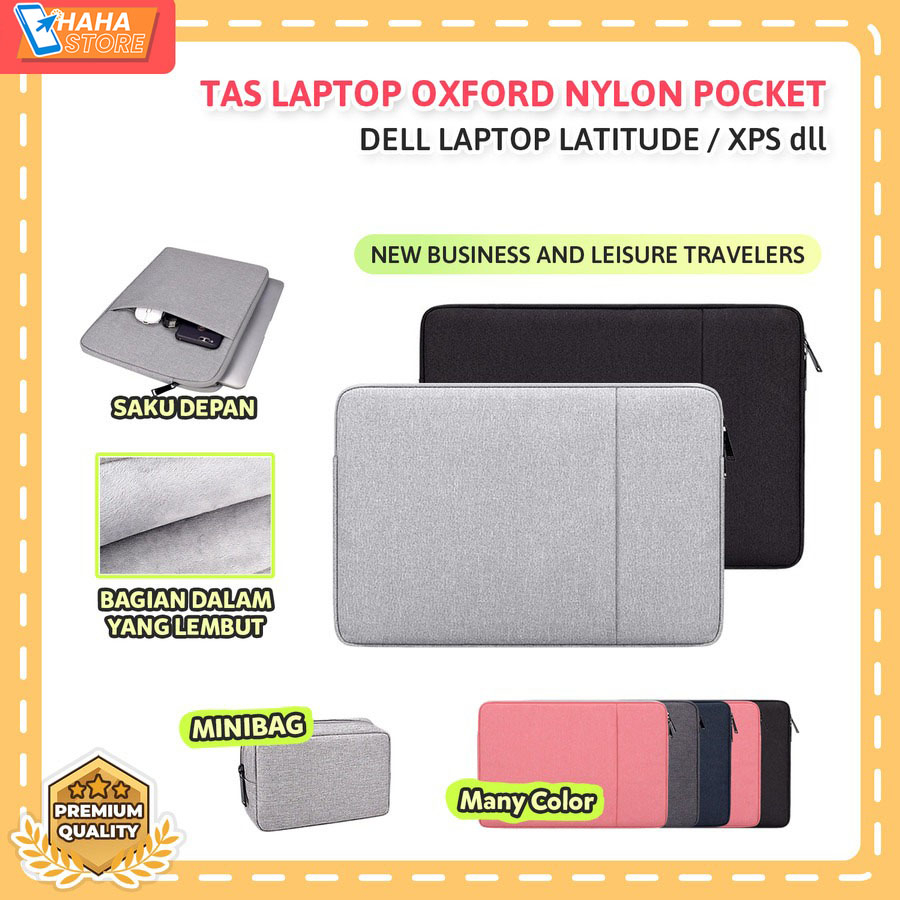 Dell Laptop 12 13 14 15 Latitude XPS Tas Sleeve Oxford Nylon Cover Bag Pouch Handbag Laptop Full Cov