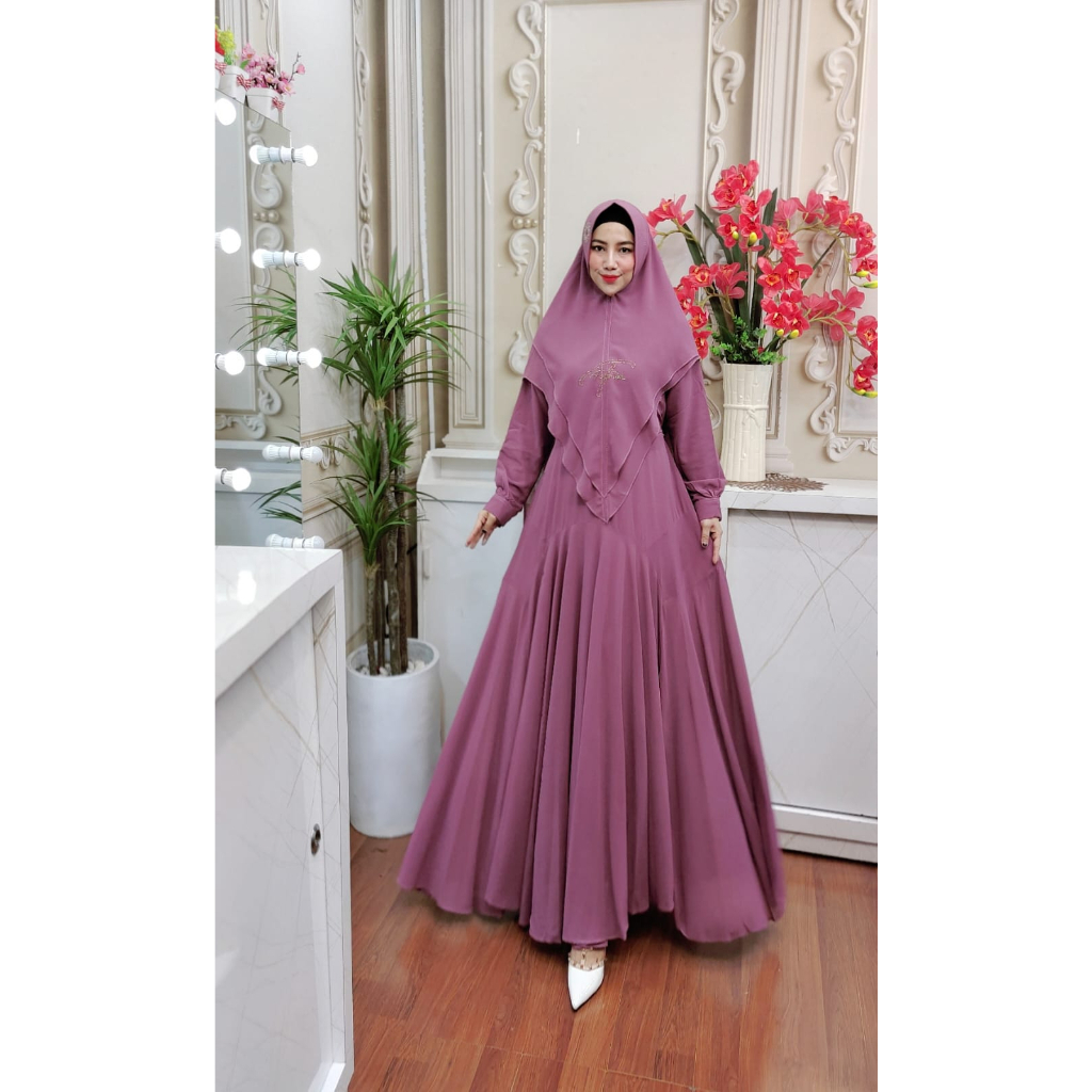 GAMIS SYARI PREMIUM TERBARU ULYA SERIES POLOS GAMIS SIMPEL TERBARU LEBARAN