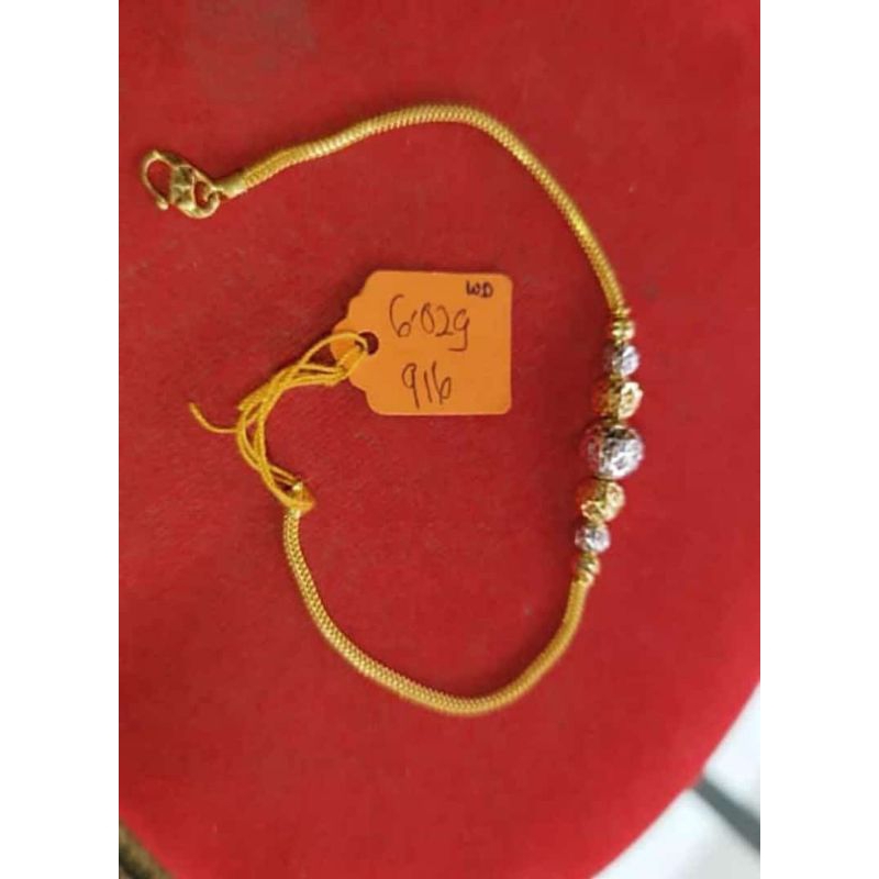 Gelang Rante Bola Bola Emas 916/23k