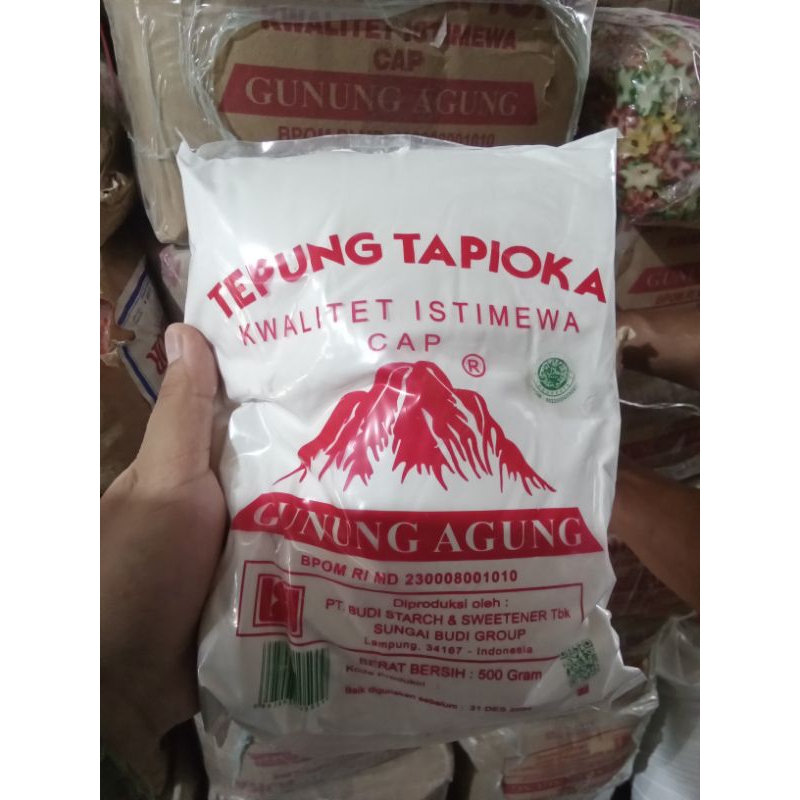 Tepung tapioka 500g x 20 bks cap gunung agung / tepung tapioka 1/2kg / tapioka cap gunung agung merah