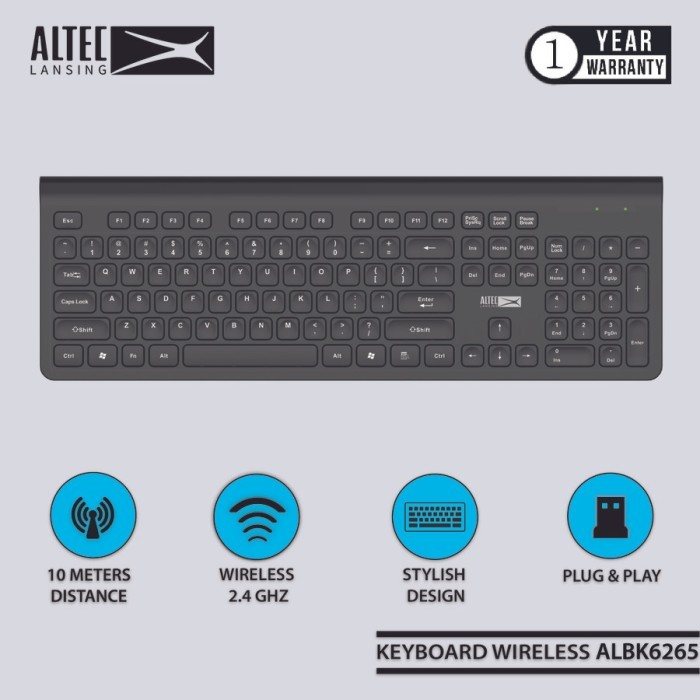 Altec Lansing Keyboard Wireless ALBK6265