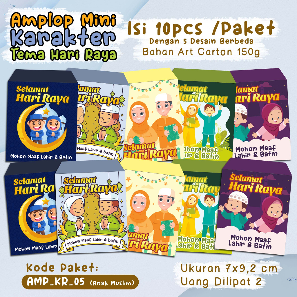 

Paket Amplop Mini [ISI 10 PCS] - Paket Amplop Mini Karakter Tema Hari Raya - Gambar Kartun DAN Gim Game Permainan Populer - Amplop Lebaran / Idul Fitri / Eid Mubarak / Eid Al-Fitr