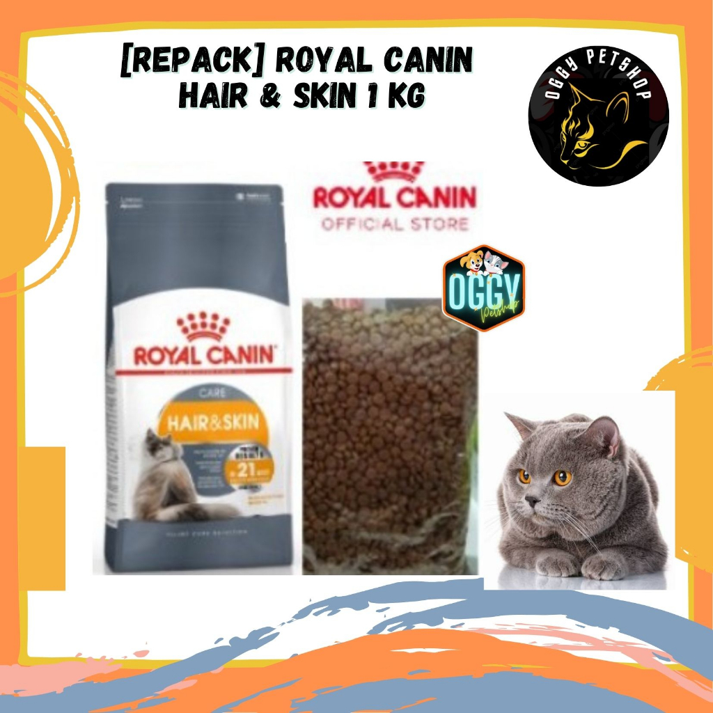 [REPACK] ROYAL CANIN HAIR &amp; SKIN 1 KG | MAKANAN KUCING 1KG