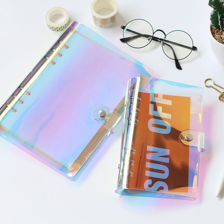 

✨COD Binder A5/A6 Binder Note 6-Ring Loose-Leaf Clear Soft PVC Binder Clip Notebook Cover Planner Folder Stationary-GS