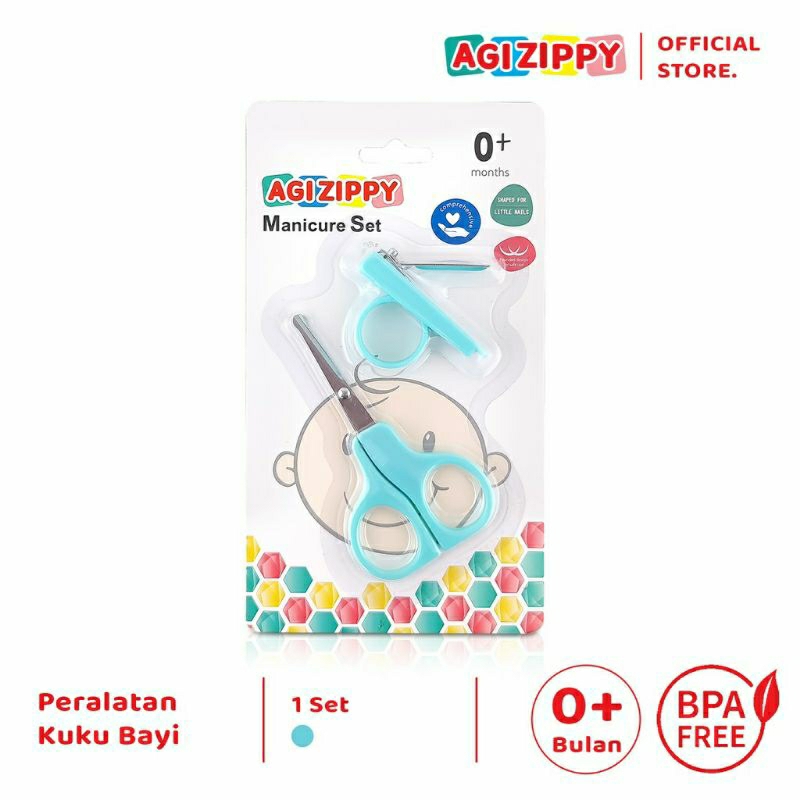 Agizippy Gunting Kuku Bayi Newborn Set 2 in 1 | Baby Manicure Set 0+ Month | Baby nail clipper