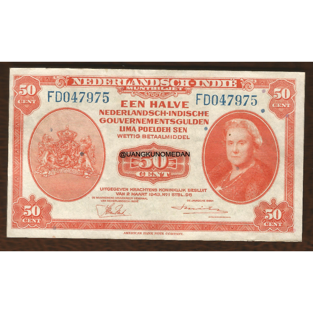 Uang Kuno 50 Cent Gulden Seri NICA