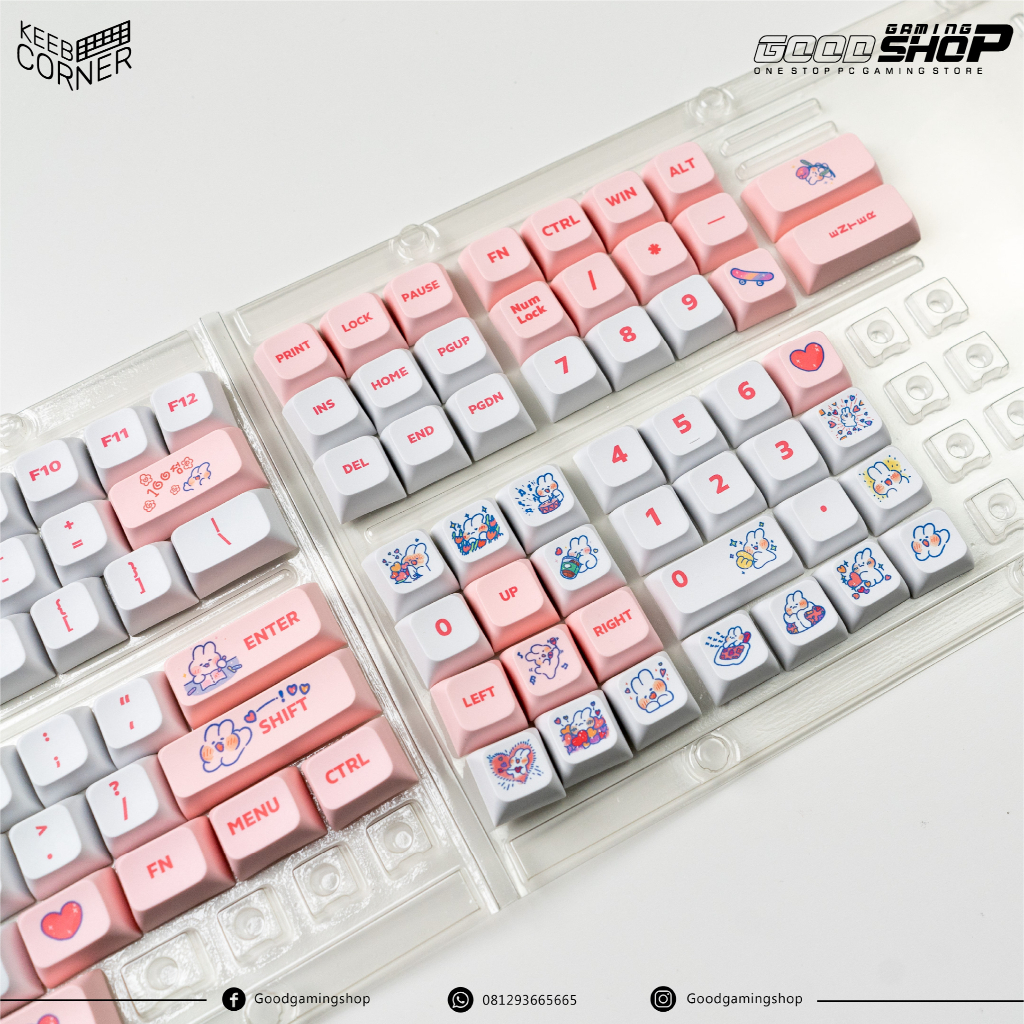 KC Keycaps Silky Pink XDA 129 Keys