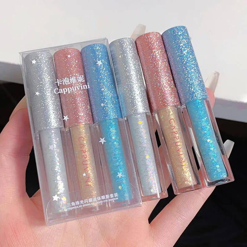 EYESHADOW GLITTER SHIMMER BLINK CAPPUVINI 3 SERI WARNA IMPORT PERONA MATA