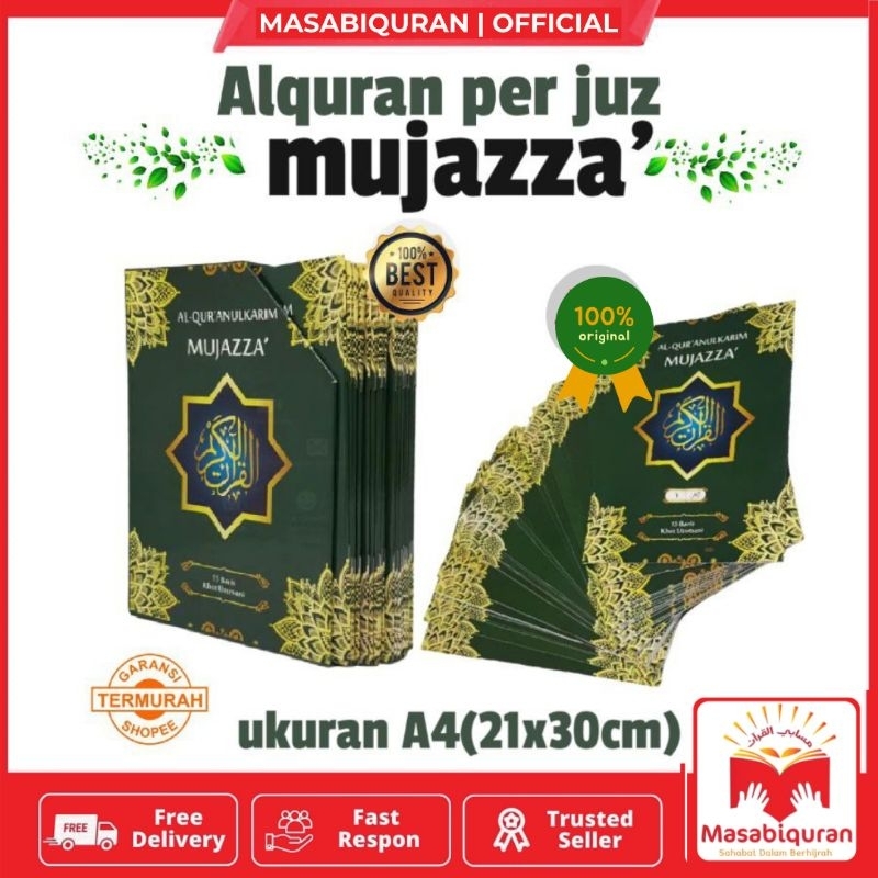 ALQURAN SAMSIA BESAR PER JUZ MUJAZZA A4 COVER BOX NON TERJEMAHAN KHOT UTSMANI 15 BARIS
