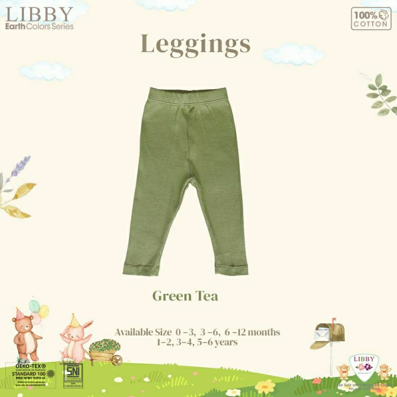 Libby Earth Colour Legging New Series 0-6 Tahun (1Pcs)