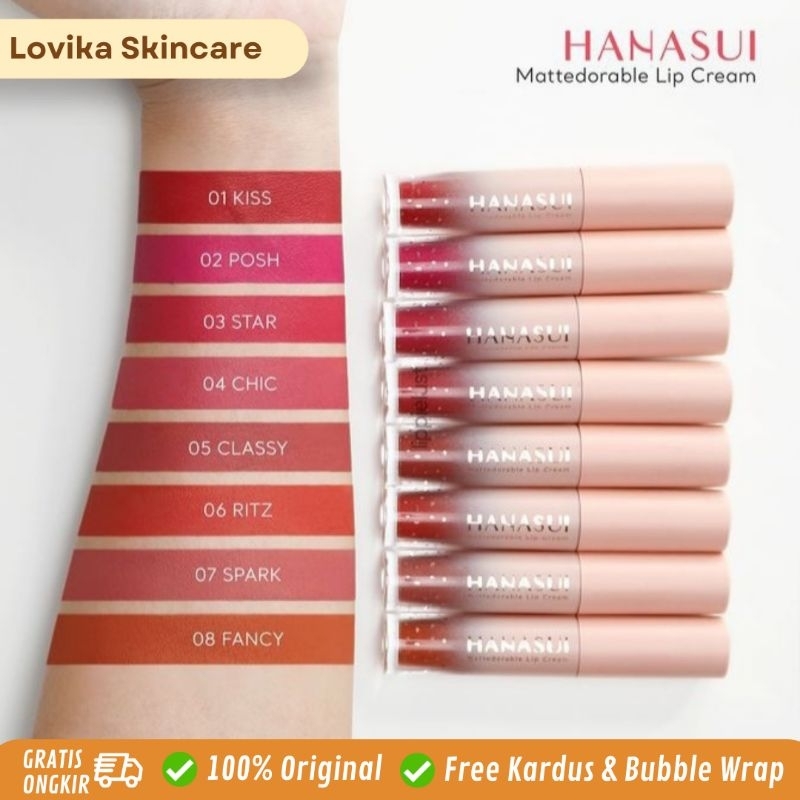 (SIAP KIRIM) HANASUI MATTEDORABLE LIPCREAM VITAMIN E & OLIVE OIL NETTO 4 GRAM 100% ORIGINAL BPOM BIS