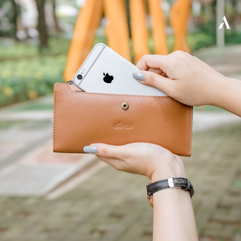 Reven Alona Leather Dompet Panjang Wanita Evelyn Terbaru Kulit Sapi Asli Premium Fashion Cewek Perempuan Kekinian Original Branded Tahan Air Api