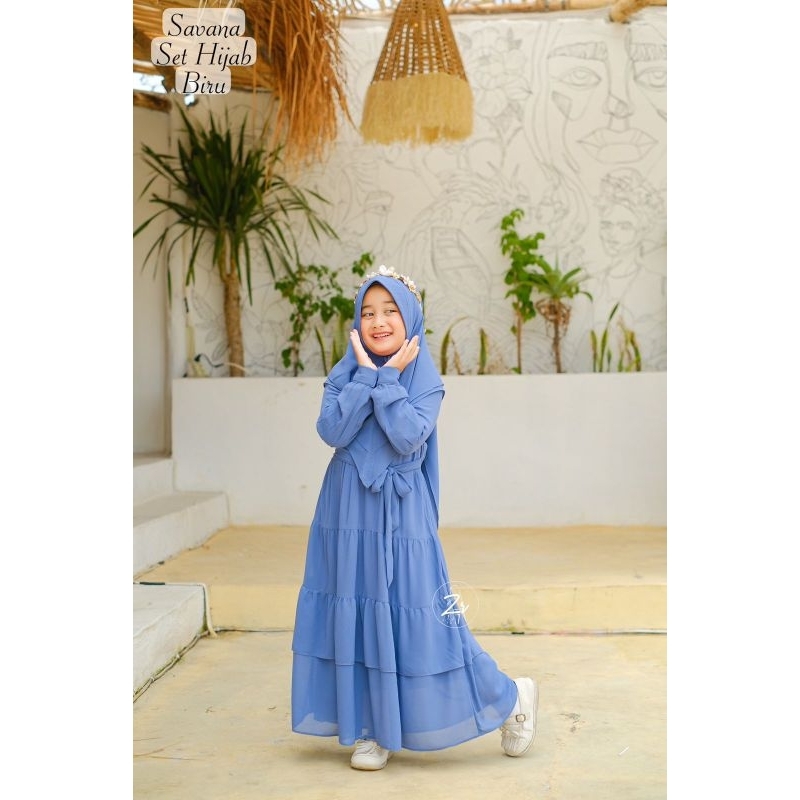 SAVANA KIDS SET HIJAB ORY ZR/GAMIS SET ANAK/BAJU MUSLIM ANAK/SETELAN GAMIS ANAK REMAJA