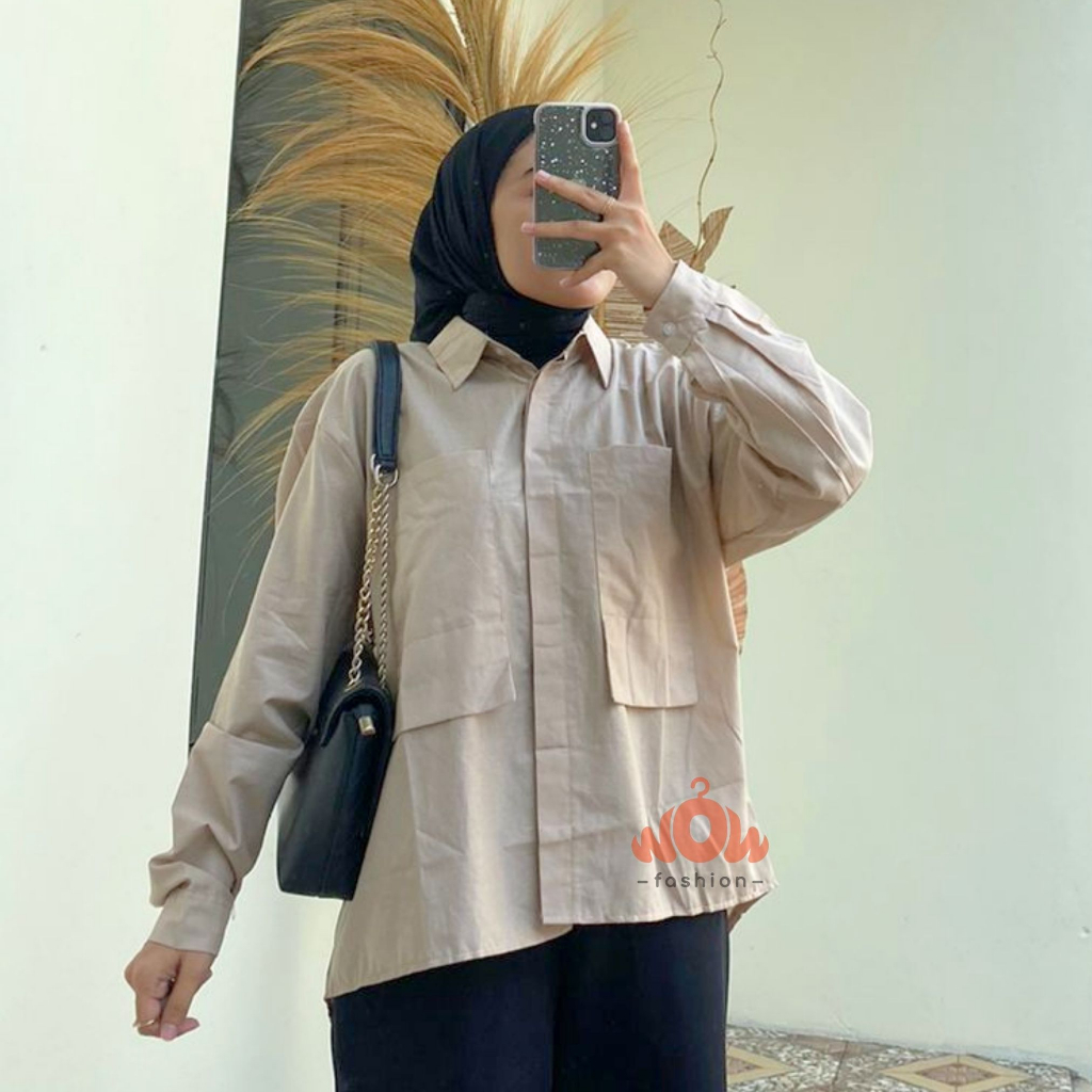 WOW-Seena Kemeja Poplin Oversize Wanita