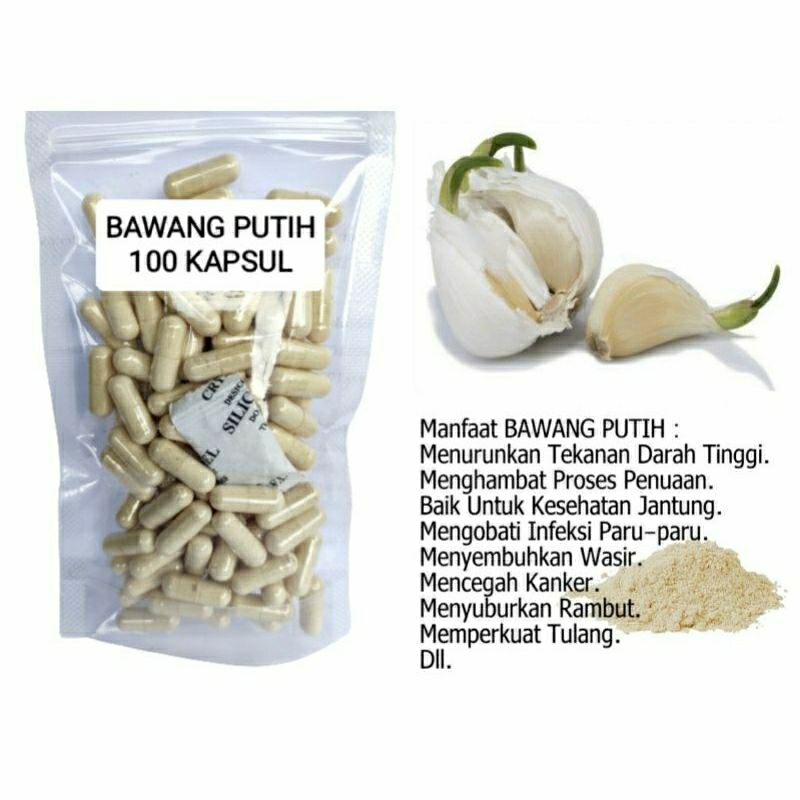 

BAWANG PUTIH 100 KAPSUL OBAT HERBAL TERBAIK TOPP SELLER JATIM (PREMIUM QUALITY)