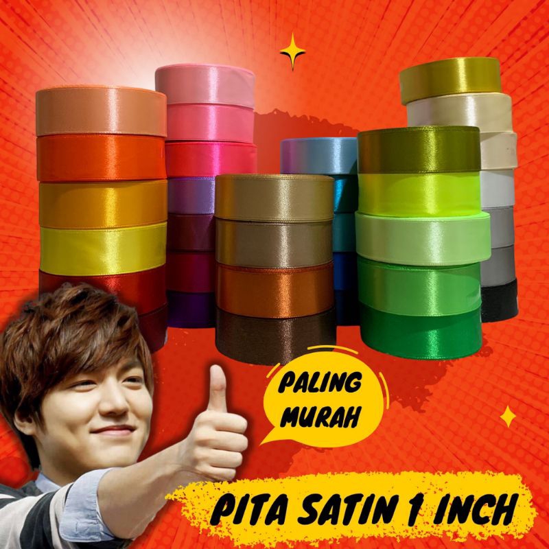 

pita satin 2,5 cm /pita satin besar roll /pita satin i inch