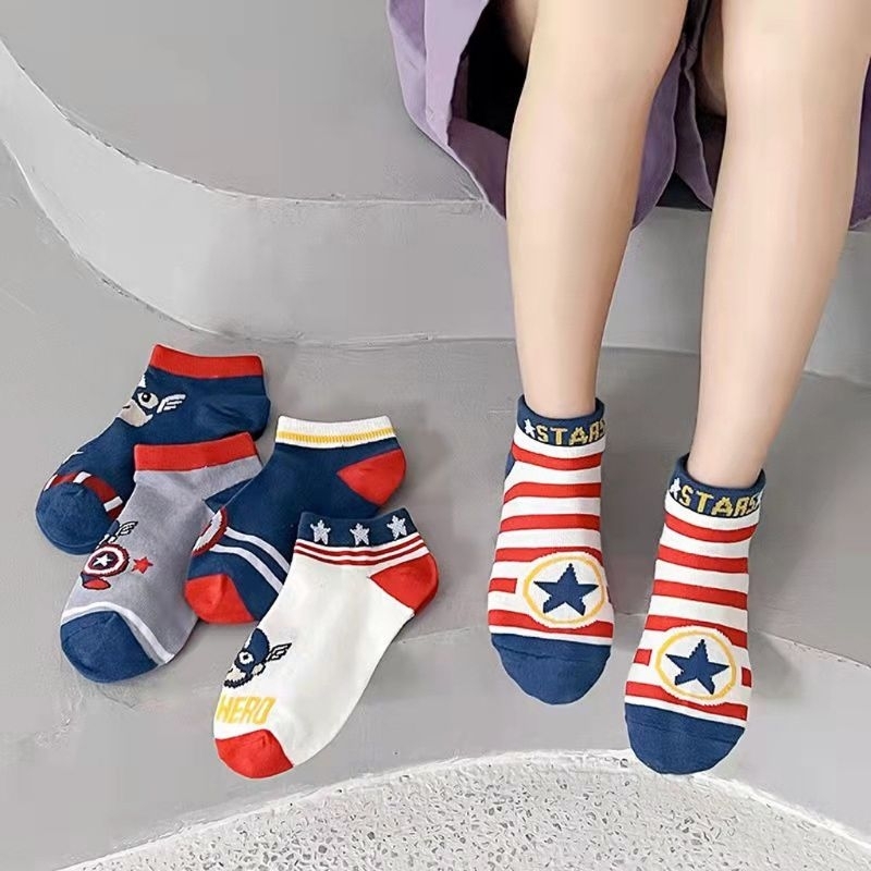 Kaos Kaki Anak Marvel Avenger Spiderman Captain America