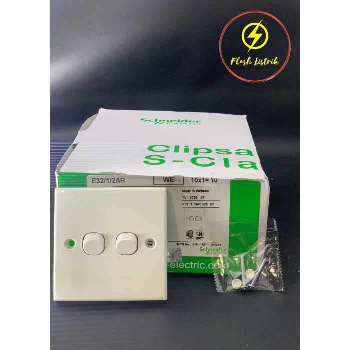 [Schneider] Saklar Seri Clipsal / Saklar 2 Gang Type S - Classic