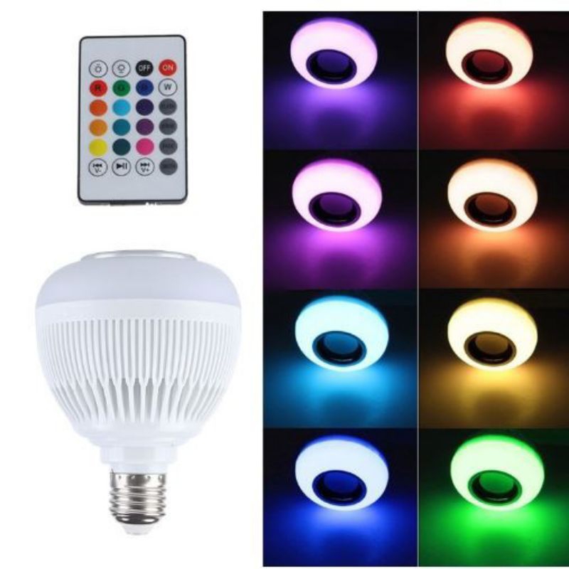 Lampu Speaker Bluetooth 2in1 Remote control BOHLAM 6W LED Disco RGBW Remote Control 6watt Music RGB Party Lamp Bola lampu Speaker Musik Bluetooth 2in1 Ada Remote