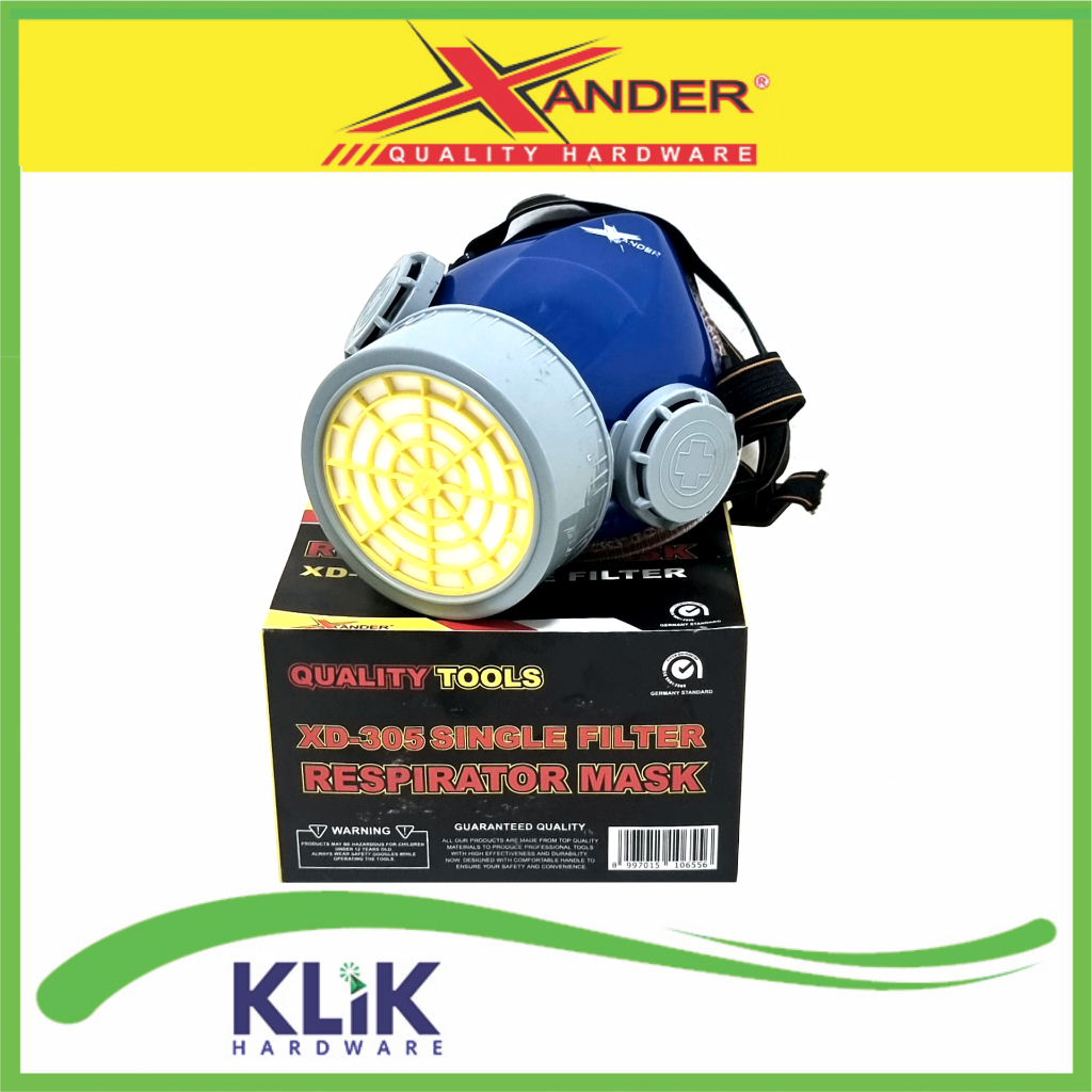 Xander Masker Obat Single Double Filter Tabung Chemical Gas Respirator