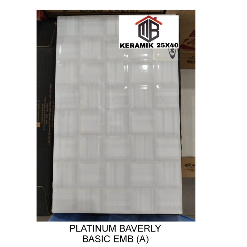Keramik Dinding Kamar Mandi Platinum Baverly Basic Embossed  25x40 kw1
