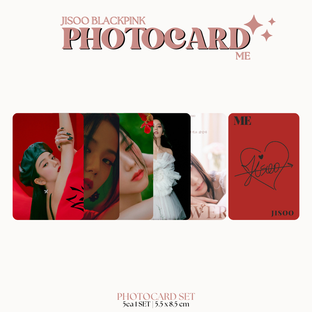 PHOTOCARD BLACKPINK JISOO ME 2SISI (ISI 10 PCS + LAMINASI 2 SISI) TANDA TANGAN TTD KPOP IDOL KOREA PREMIUM MURAH UNOFFICIAL JENNIE JISOO LISA ROSE READY STOCK !