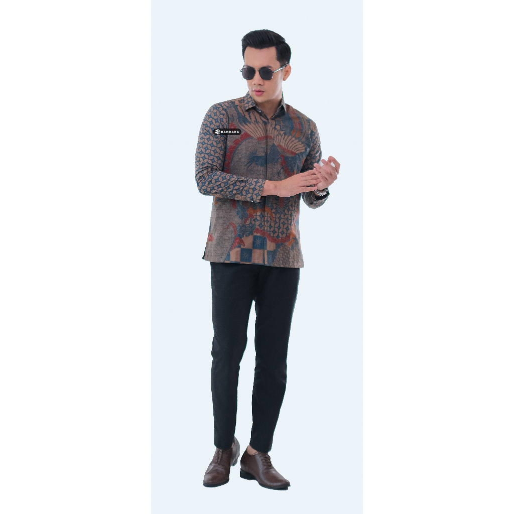 Baju Kemeja Batik Pria Lengan Panjang Slim Fit Premium Modern Full Furing Katun Halus Original Handara Motif Kailash Yasa HB-178