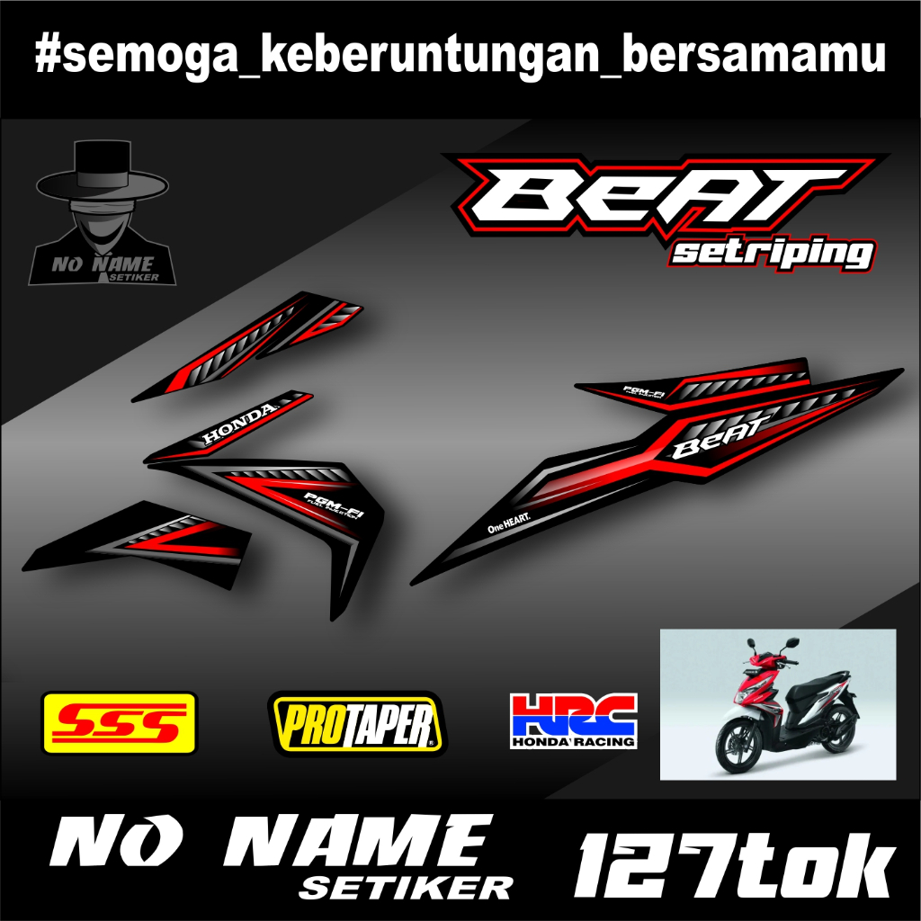 Striping stiker setiker Motor Beat esp (127tok) 2016 2017 2018 2019 Fi / Fi New Esp Iss Variasi Honda