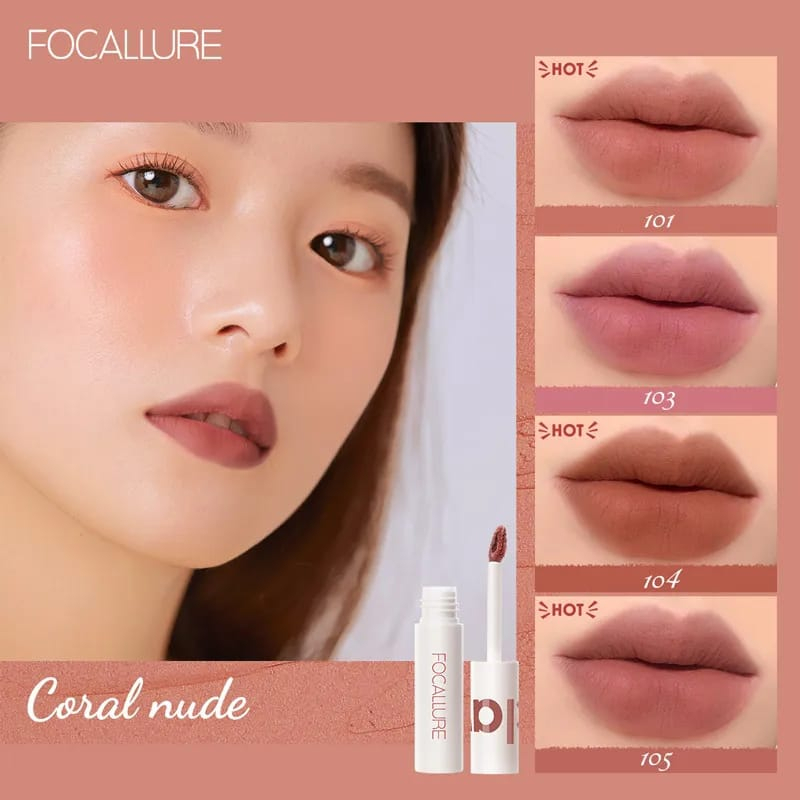 FOCALLURE LIPSTIK CAIR MATTE MAKEUP TAHAN LAMA LIP GLOSS KOSMETIK BIBIR CLAY VELVET MIST LIPSTICK