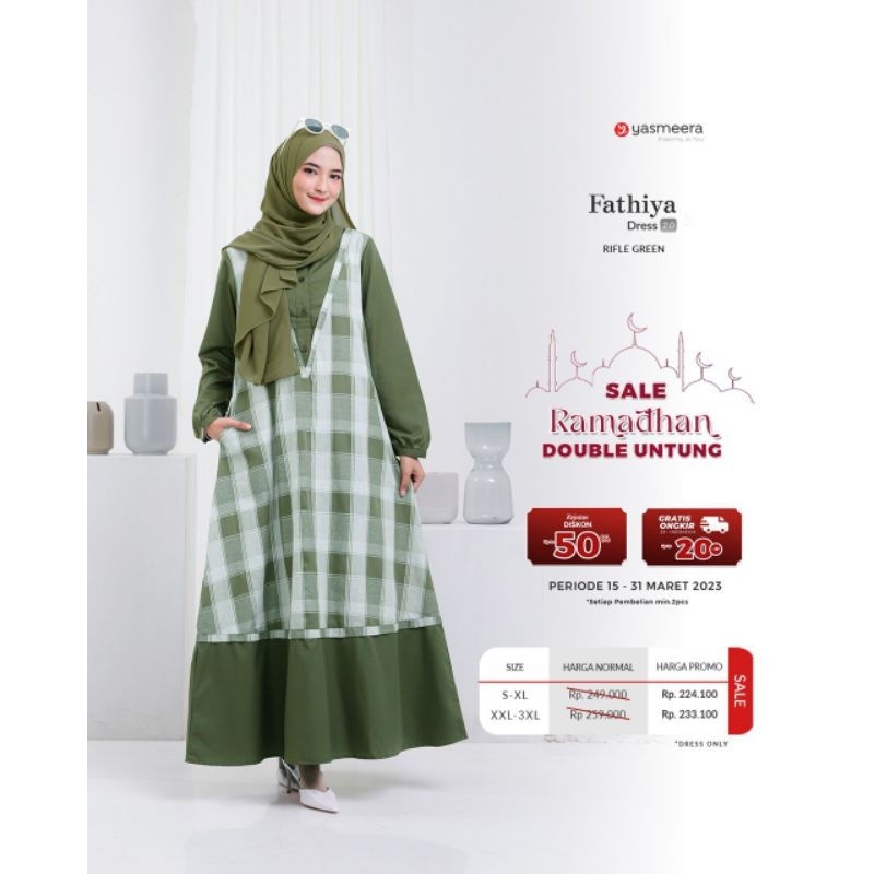 SALE FATHIYA DRESS ORI YASMEERA-GAMIS DAILY ADEM Korean style