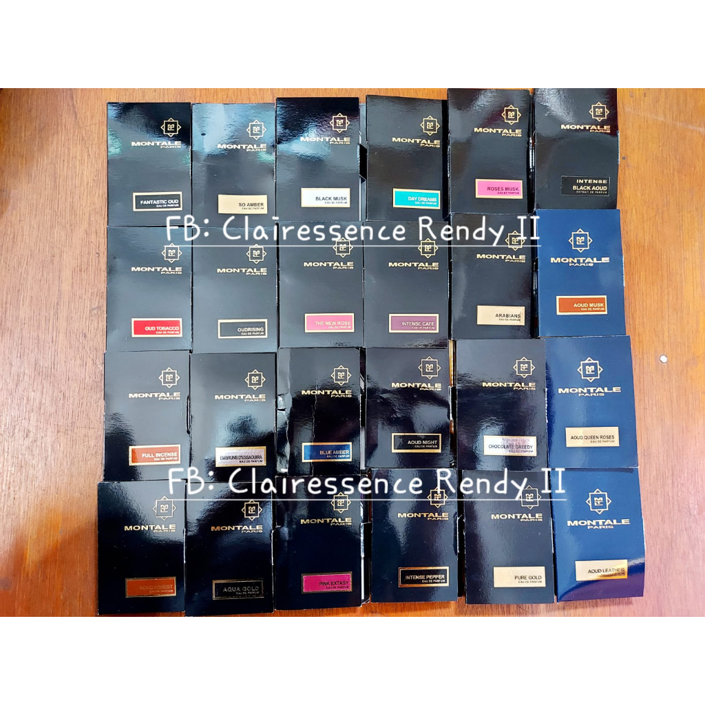 Montale Vi4L Perfume 2ml spray Aoud Forest Arabians Aqua Gold Blue Amber Chocolate Greedy Day Dreams