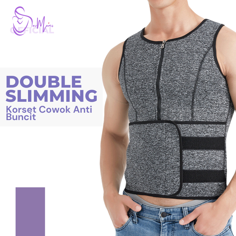 Korset Pelangsing Pengecil Perut Buncit Pembakar Lemak Velcro Pria Premium Vesh Rompi Baju Sauna Corset Korslet Olahraga Gym Fitness Pembentuk Tubuh Sixpack Perekat Jumbo 100kg Original Cowok Woco Laki Laki