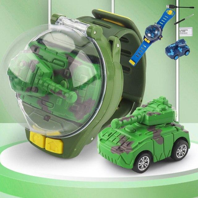 Mainan Anak Mobil Jam Tangan Remot Control I Watch Mini Tank RC Car I Jam Tangan Mobil Tank Terbaru 