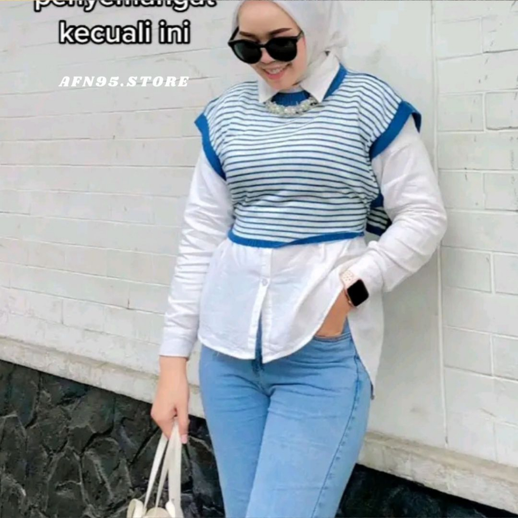 ONE SET VEST KOREA ANDIN  | SETELAN KULOT WANITA VIRAL TERBARU