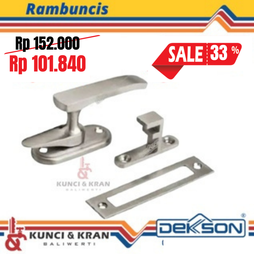 Rambuncis Jendela Dekkson CWH 103 SS Kunci Jendela Kayu Grendel Jendela Pengaman Jendela Kayu