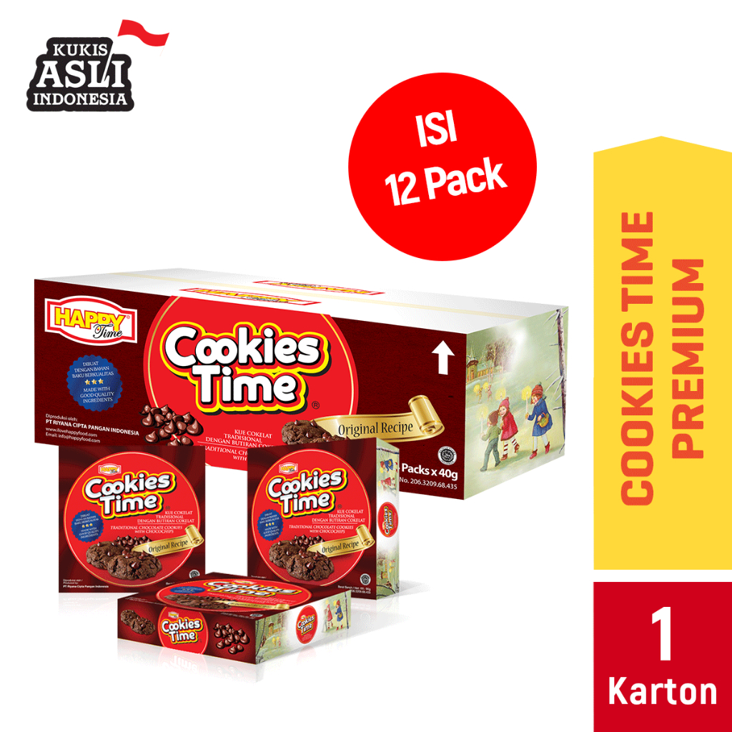 

Happy Time Cookies Chocolate Premium Karton Isi 12 Box x 108gr