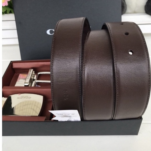 [Instant/Same Day] 55157 COACH's new belt material is cowhide embossed black with revolving head. Both sides can be freely cut. The size is length 120 and width 3.8.  108-CHB855157-6 nanpidai