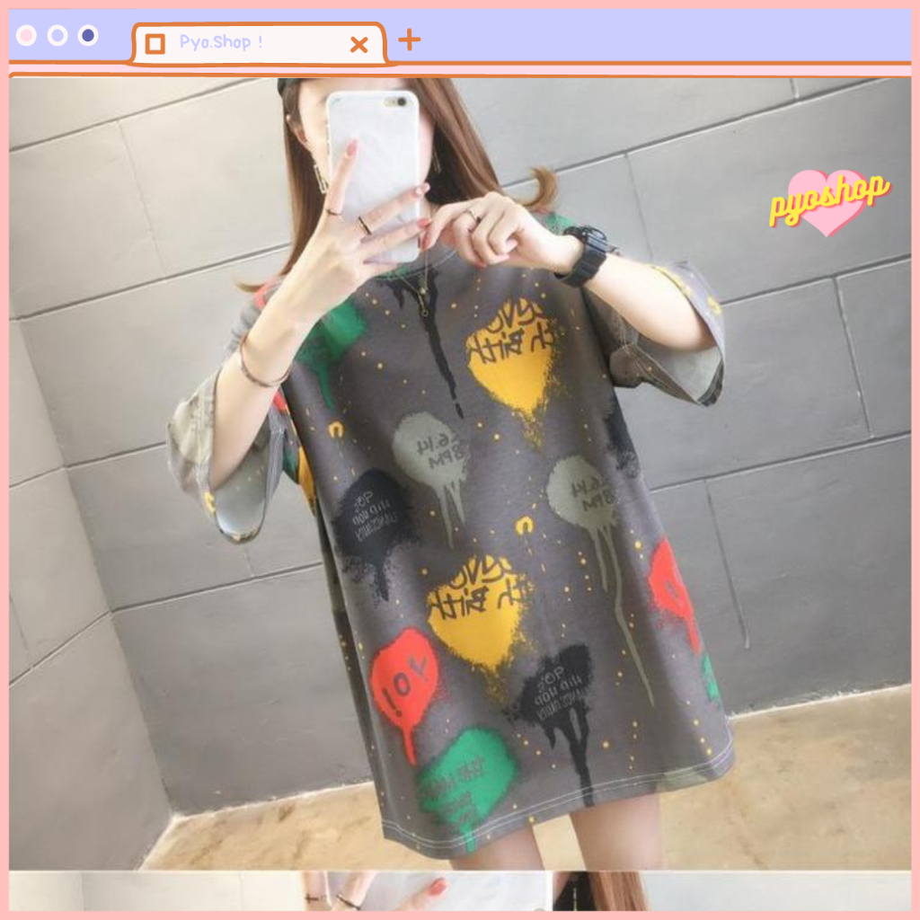Oversize Tee Tshirt Kaos Import Cat HipHop Dance Party