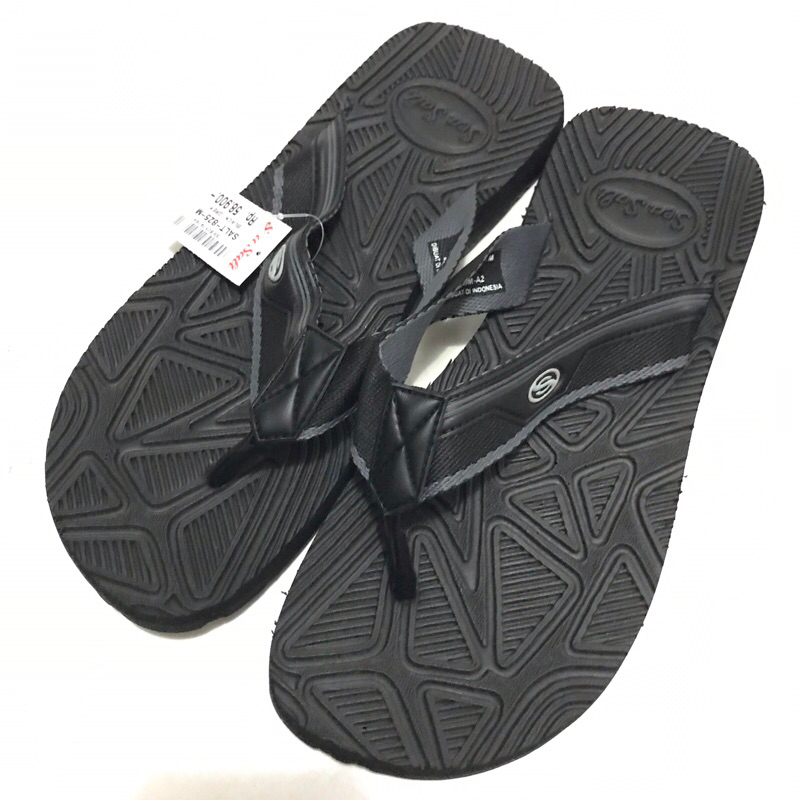 Sandal Japit Dewasa Pria Sea Salt 825-M Black Grey