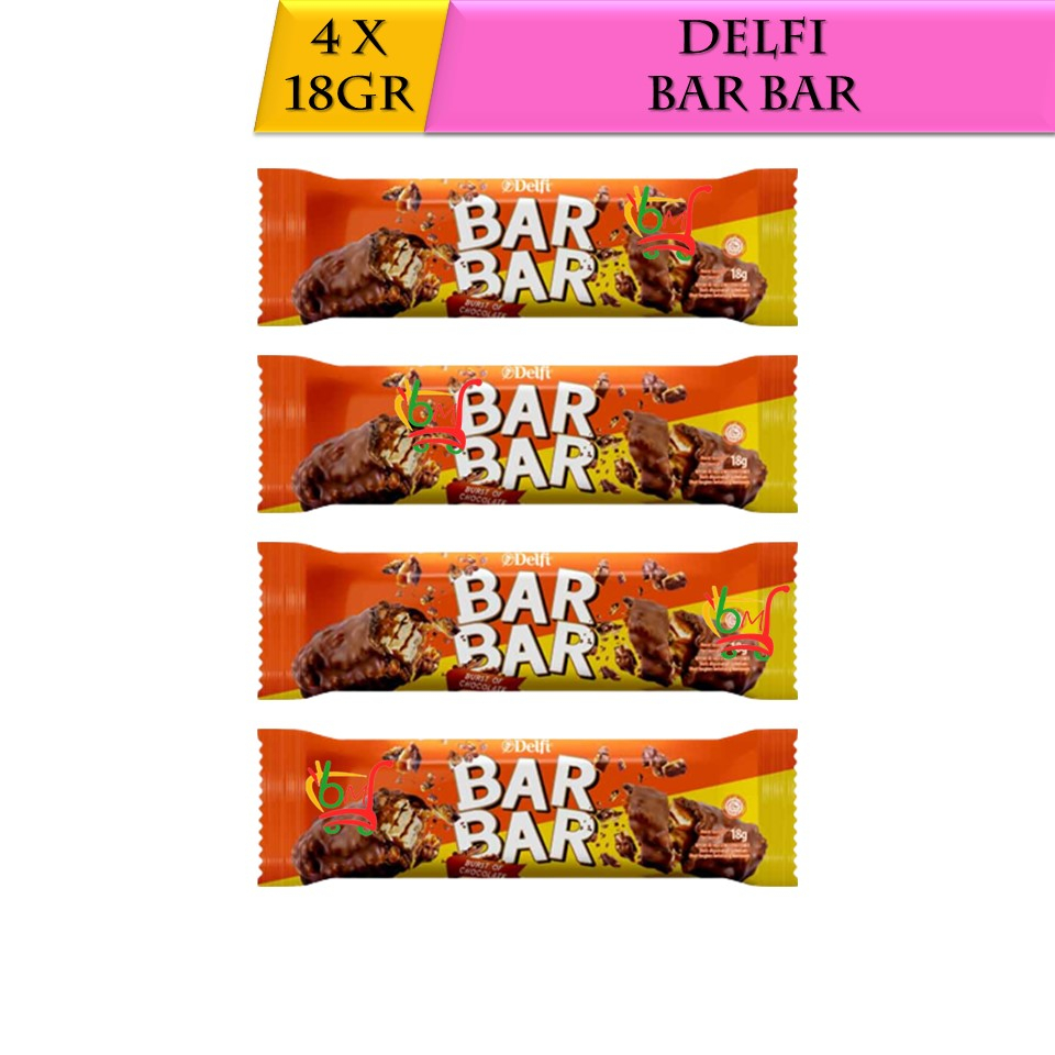 

4PCS Delfi Bar Bar Wafer Cokelat Karamel dan Beras Krispi