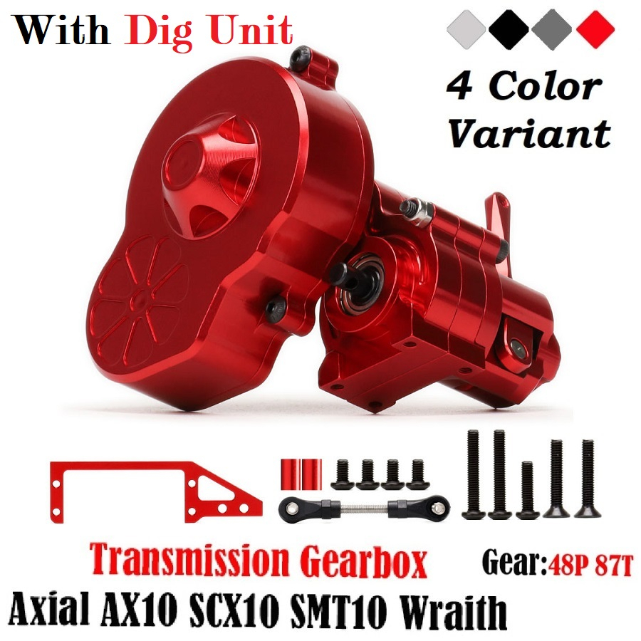 Gearbox Metal Dig Unit Cutoff Axial SCX10 SMT10 Wraith Rc Car 48P 87T Gear Box
