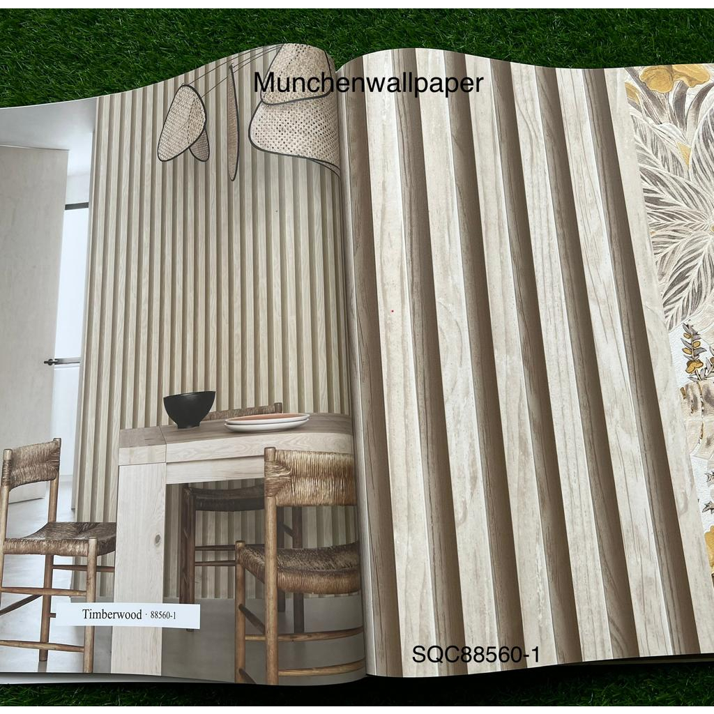 Wallpaper Dinding Korea Motif Kayu Panel WPC 3D Effect Roll Besar 15M2