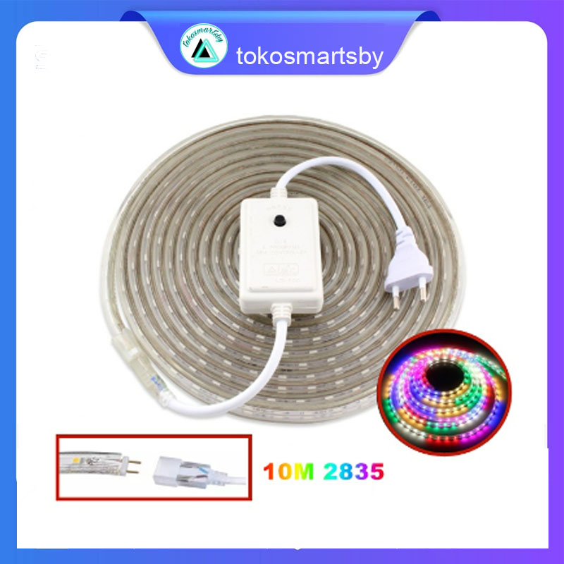 Lampu LED strip Selang RGB 2835 3528 SMD Rope Light warna warni/ Merah Putih Full