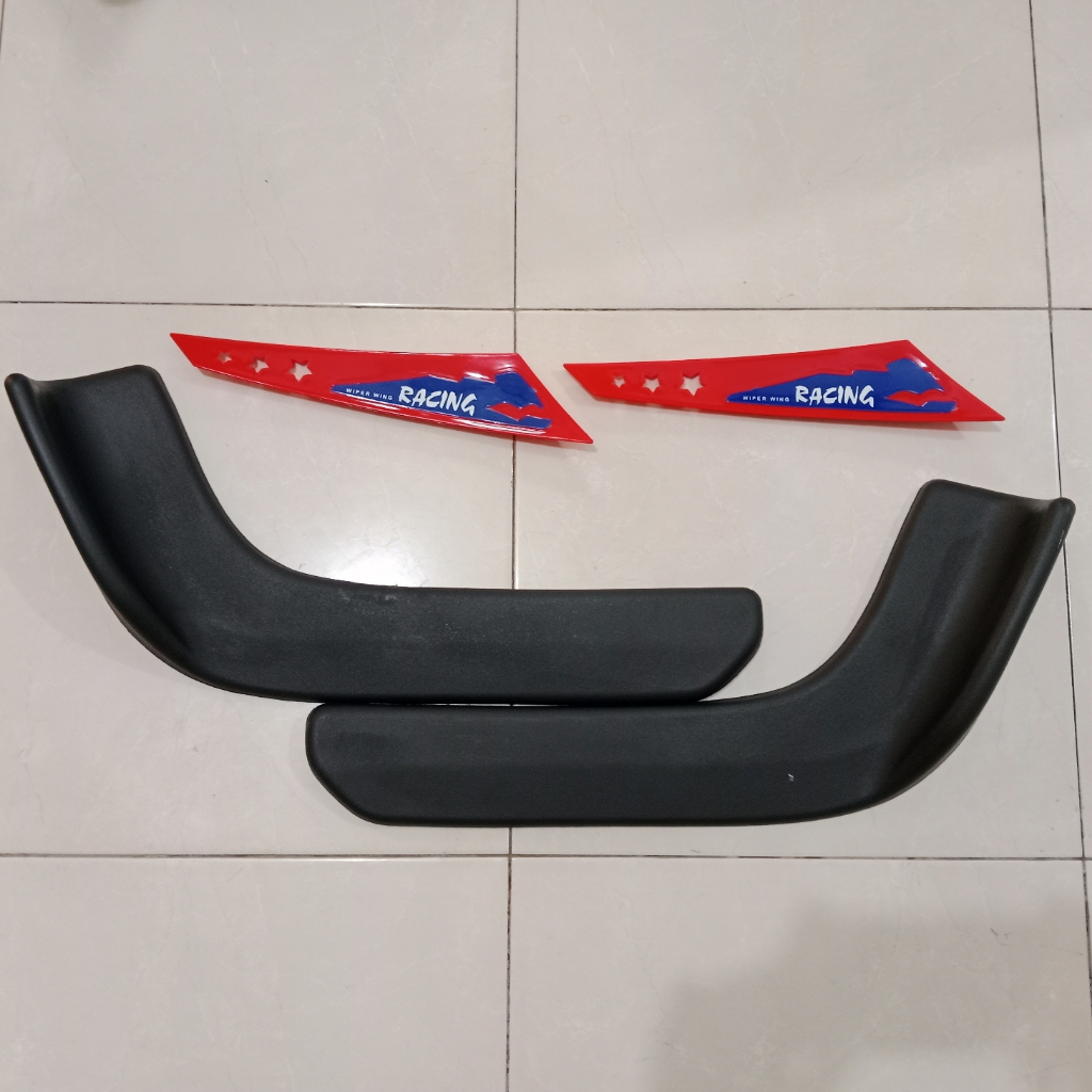 Paket Winglet Mobil Winglet Lips Bumper Universal D2 Spec - MODEL A &amp; Wiper Wing Mobil Truck