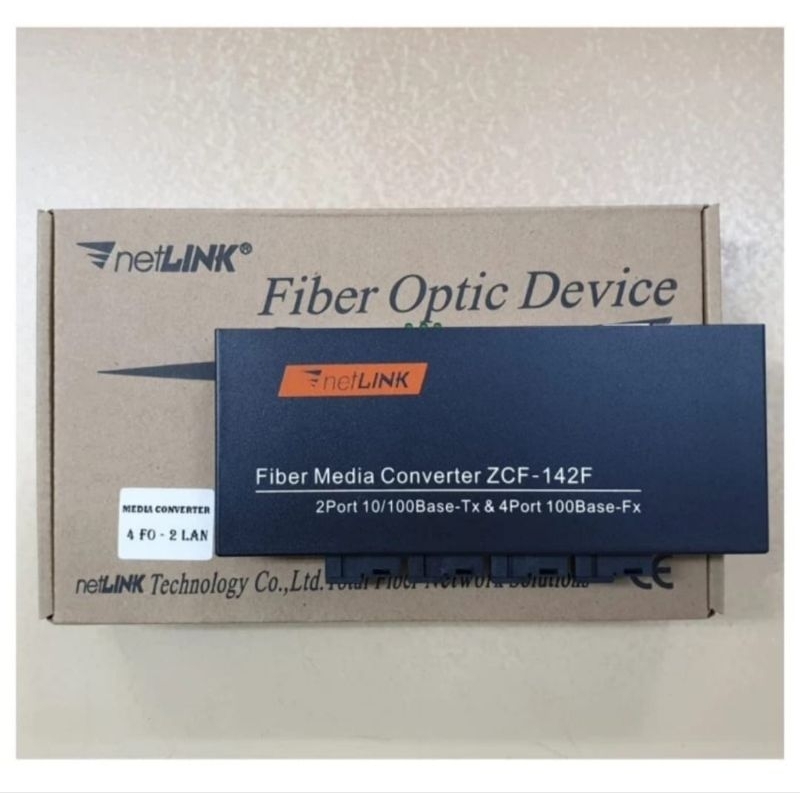 Fiber MEDIA Converter 4 FO TO 2 LAN