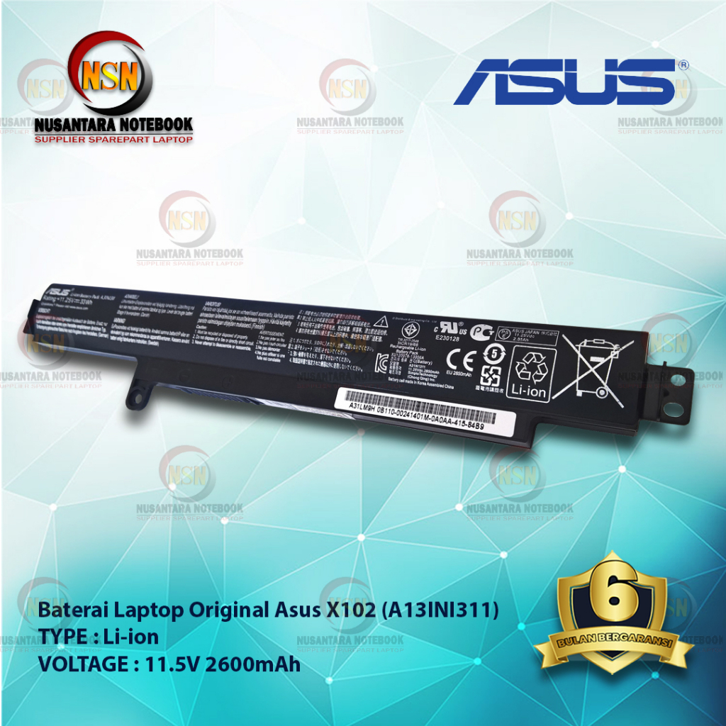 Baterai Original Asus X102 A13INI311 SERIES